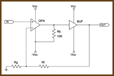 opamp bias schematic, resistor method