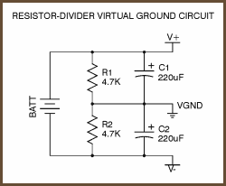 Resistor divider virtual ground