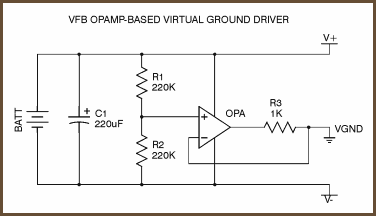VFB opamp-based split power supply